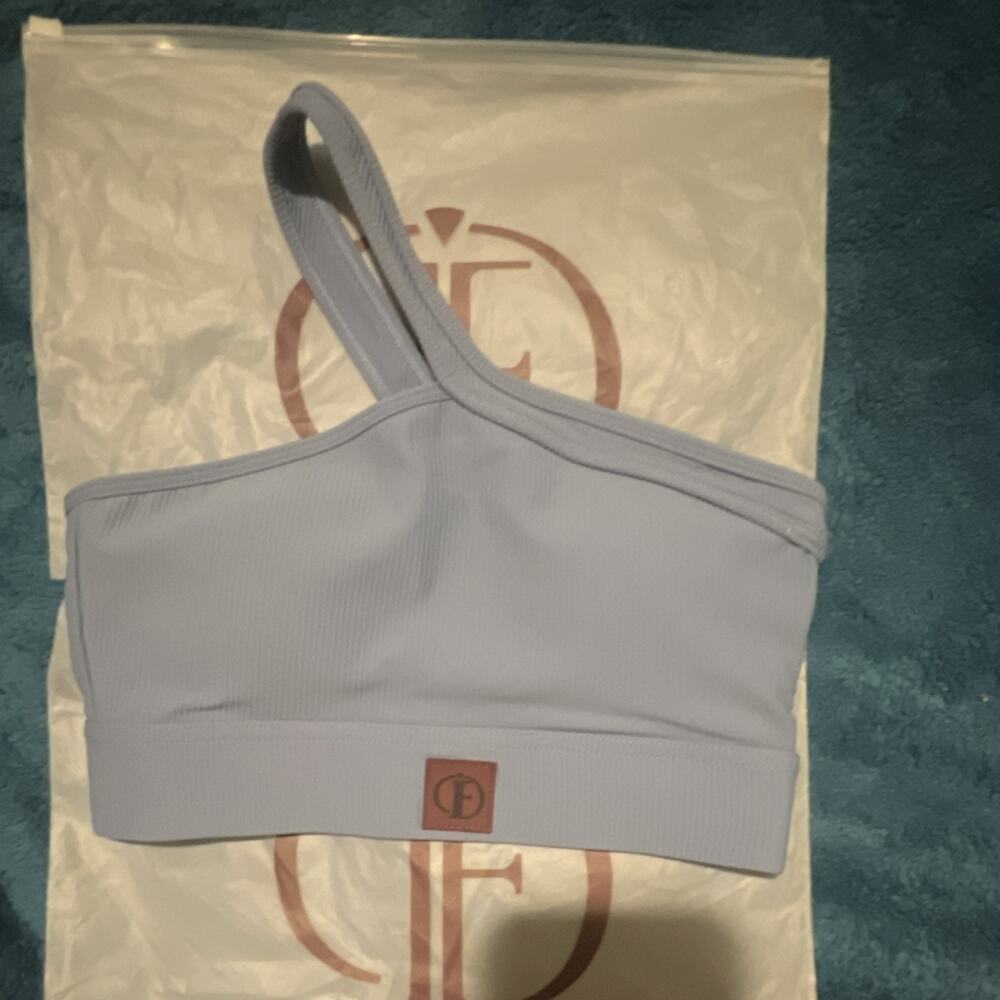 Delish Fetish DUMFOUNDED Blue SPORTS BRA Size Small.